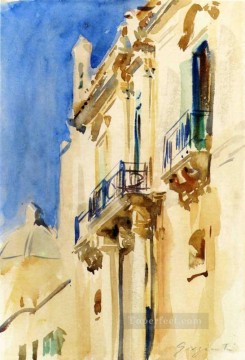 Fachada de un Palazzo Girgente Sicilia John Singer Sargent acuarela Pinturas al óleo